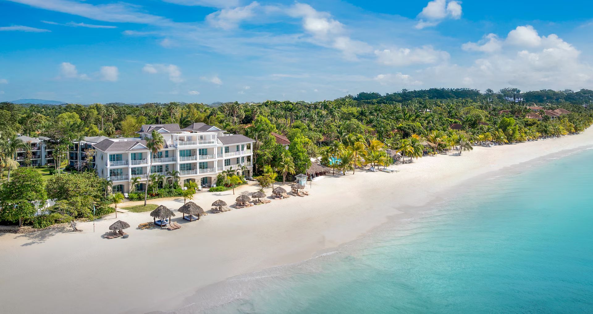 Beaches Negril's white-sand stretch of Seven Mile Beach, from above