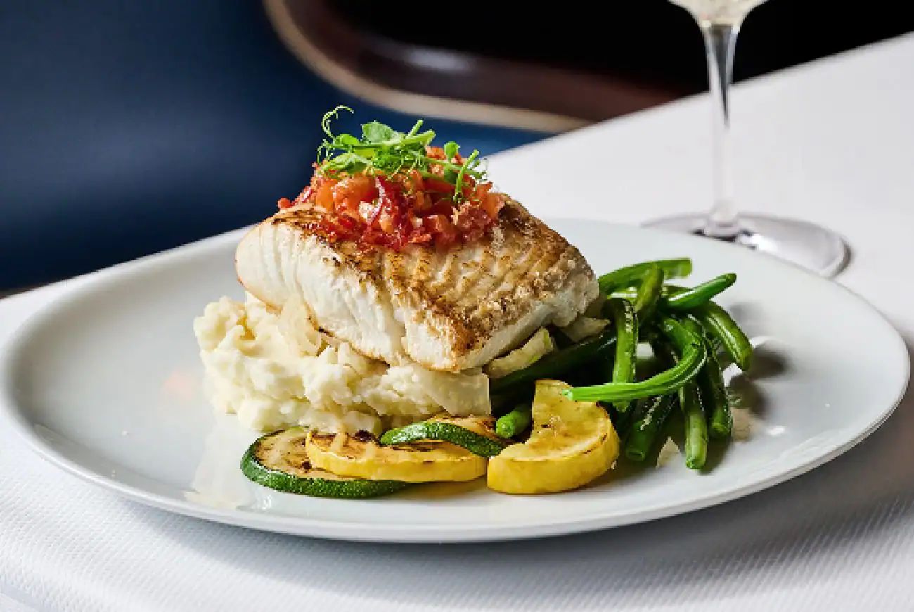 A seared fish dish at the Pinnacle Grill