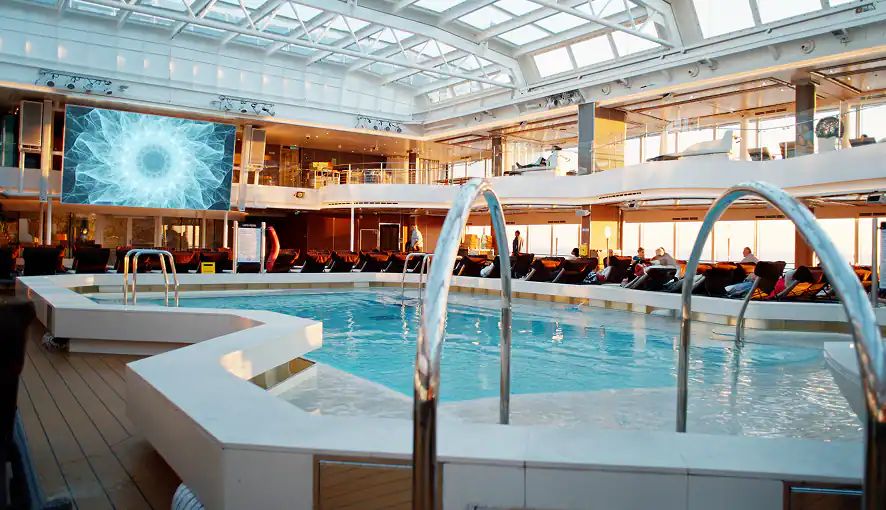 The Lido pool under a glass roof