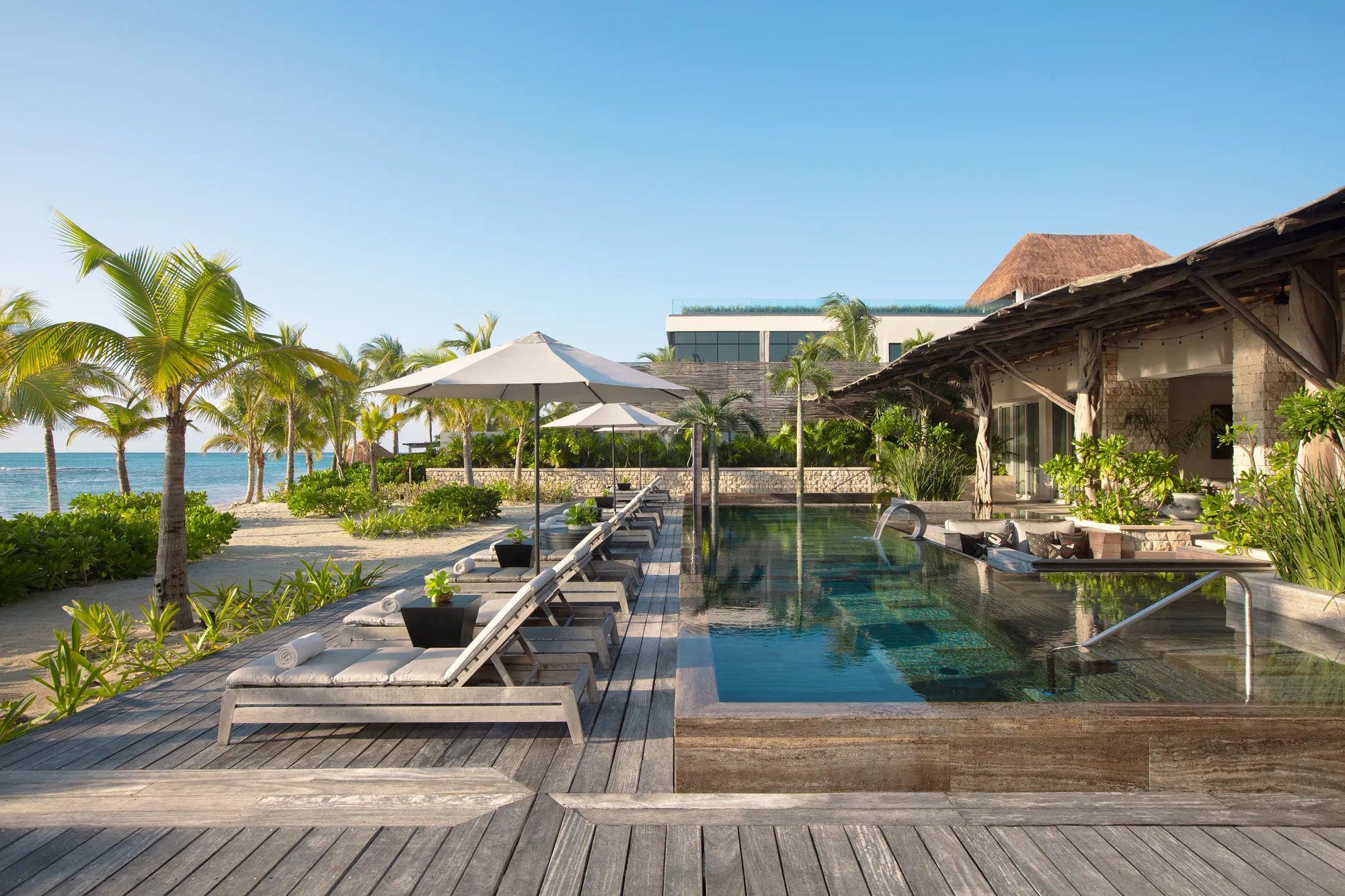 The Presidential Villa's pool deck and outdoor lounge