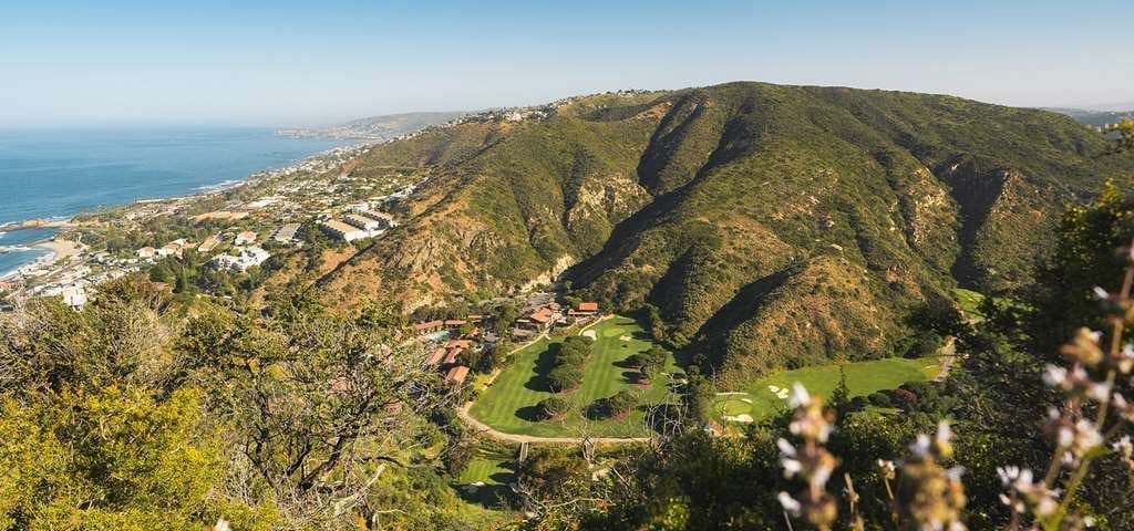 The canyon golf course opening toward the Pacific